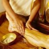 Gramveda's special Tan Lepam Ubtan treatment (body scrub) + Massage